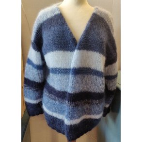 Opskrift Cardigan i Mohair med striber