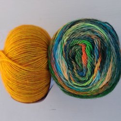 Garnkit sejlformet sjal i Colorissimo og Ecopuno