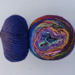 Garnkit sejlformet sjal i Colorissimo og Ecopuno