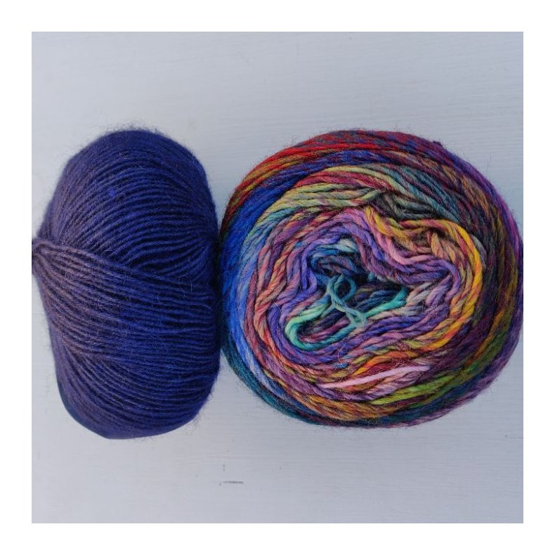 Garnkit sejlformet sjal i Colorissimo og Ecopuno