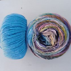 Garnkit sejlformet sjal i Colorissimo og Ecopuno