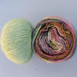 Garnkit sejlformet sjal i Colorissimo og Ecopuno