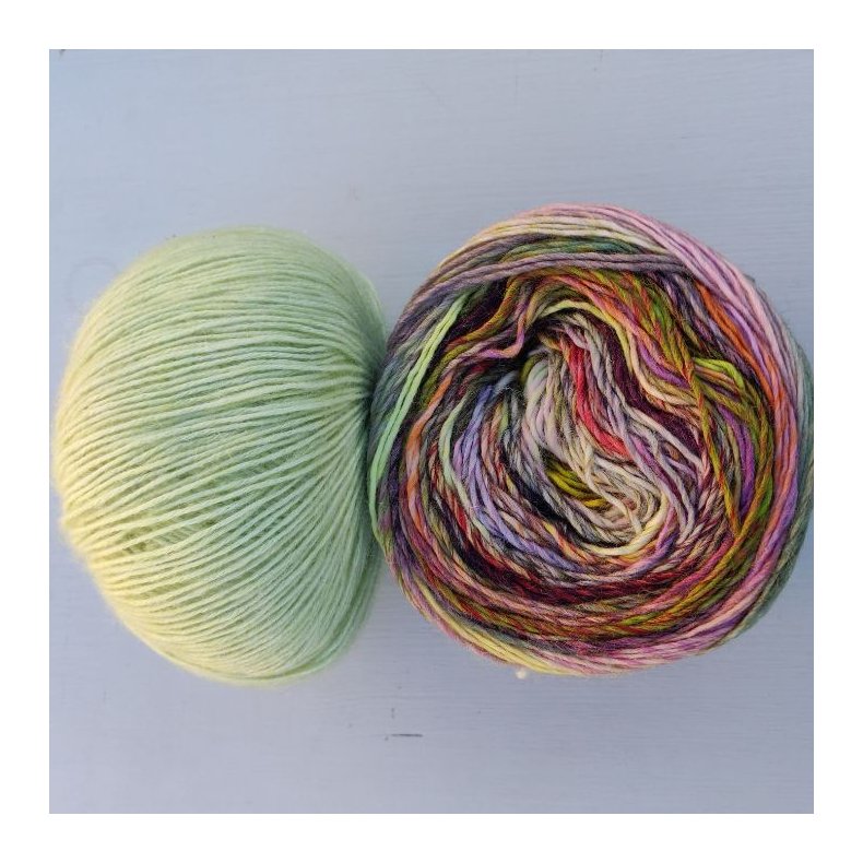 Garnkit sejlformet sjal i Colorissimo og Ecopuno