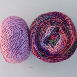 Garnkit sejlformet sjal i Colorissimo og Ecopuno