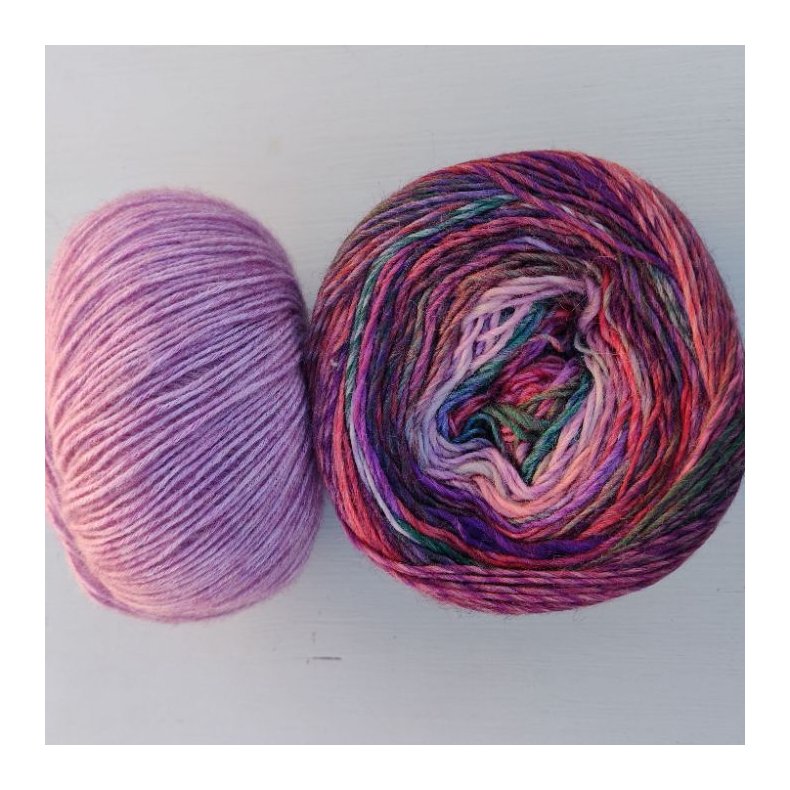 Garnkit sejlformet sjal i Colorissimo og Ecopuno