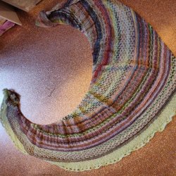 Garnkit sejlformet sjal i Colorissimo og Ecopuno