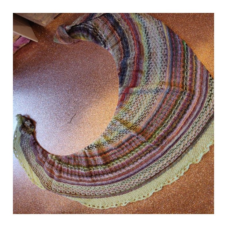 Garnkit sejlformet sjal i Colorissimo og Ecopuno