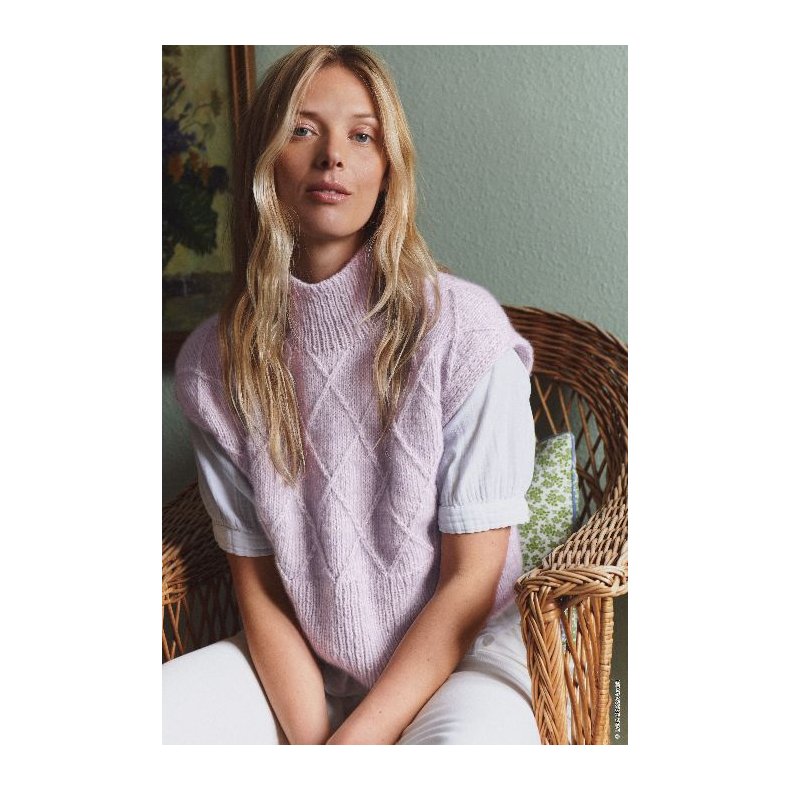 Slipover med rudemnster Natural Alpaca Pelo p Dansk sendes som PDF
