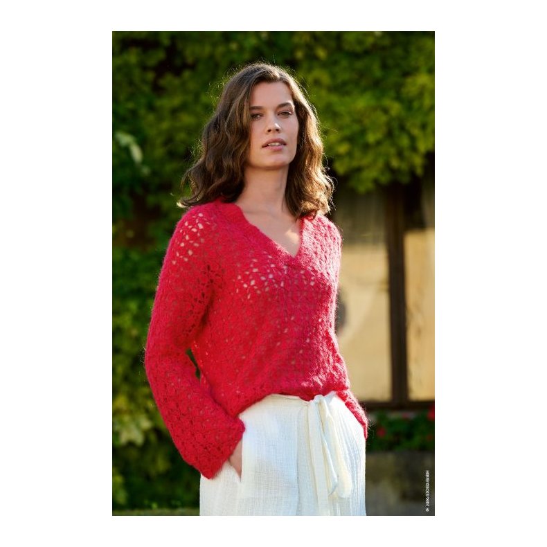 Opskrift H�klet sweater i Setasuri, p� Dansk sendes som PDF