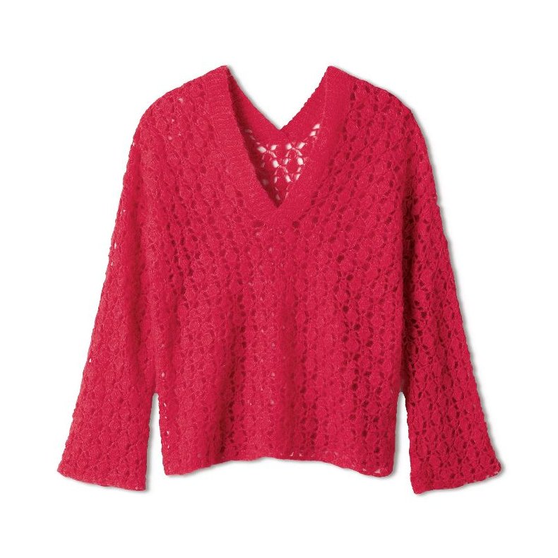 Opskrift H�klet sweater i Setasuri, p� Dansk sendes som PDF