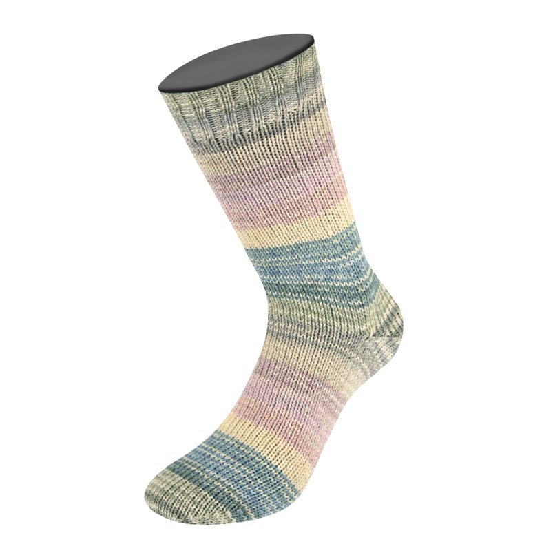 Meilenweit Bomuld/bambus Positano 2562 Mrkerd/Lysgul/Mos/Petroleumsgrn 100g