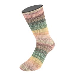 Meilenweit Bomuld/bambus Positano 2564 Mosgrn/Pastelgul/Lysorange/Pink 100g