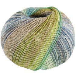 Meilenweit Bomuld/bambus Positano 2567 Jeans/Rhvid/Lysbl/Beige/Pistacie 100g