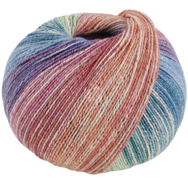 Meilenweit Bomuld/bambus Positano 2568 Pink/Laks/Creme/Gr/Pastellgrn 100g