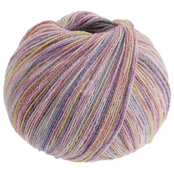 Meilenweit Bomuld/bambus Sole Mix 6413 Lysbl/Citrongul/Creme/Grviolet 100g