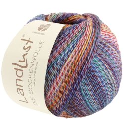 Landlust Die Sockenwolle 213 Lilla/Gul/Rosa/Turkis 100g