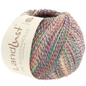 Landlust Die Sockenwolle 215 Turkis/Hvid/Grn/Gul 100g