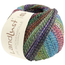 Landlust Die Sockenwolle 216 Turkis/Grn/Violet 100g