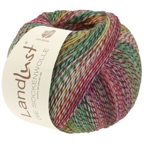 Landlust Die Sockenwolle 218 Grn/Rd/Pink/Bl/Gul 100g