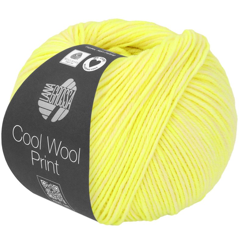 Cool Wool Ekstrafin Merino Print Neon Gul 6521