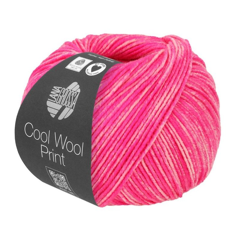 Cool Wool Ekstrafin Merino Print Neon Pink 6525 Udget