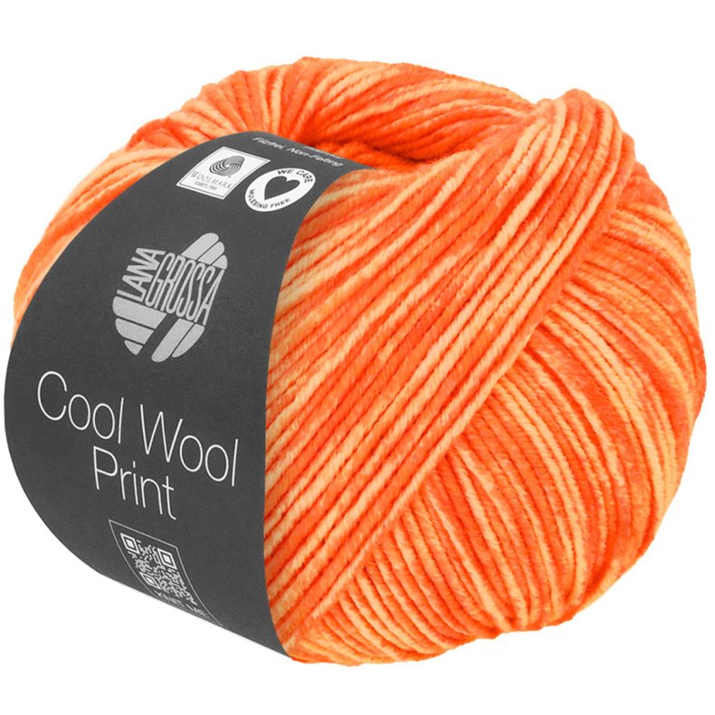Cool Wool Ekstrafin Merino Print Neon Orange 6526