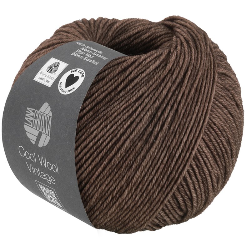 Cool Wool Ekstrafin Merino Vintage Mrkebrun 7384